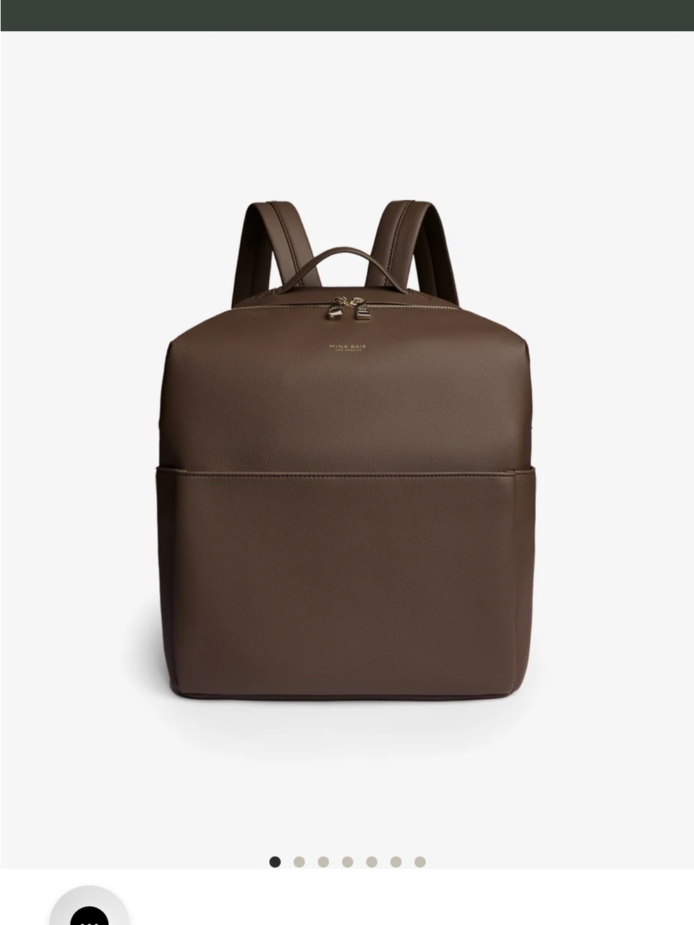 Minimal Leather Backpack in Chocolate Brown